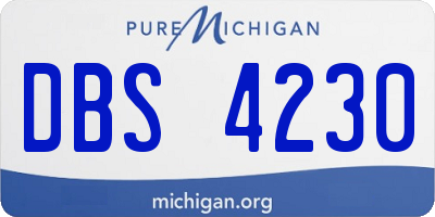 MI license plate DBS4230
