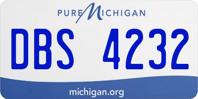 MI license plate DBS4232
