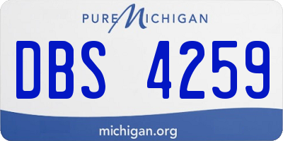 MI license plate DBS4259