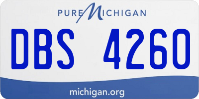 MI license plate DBS4260
