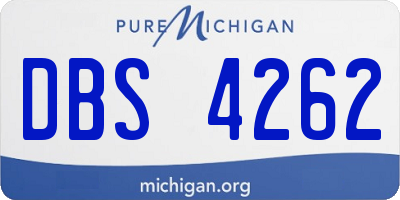 MI license plate DBS4262