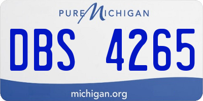 MI license plate DBS4265