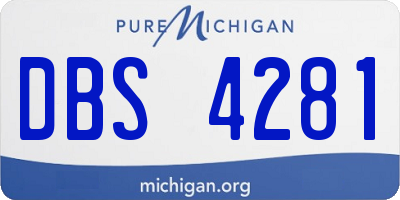 MI license plate DBS4281