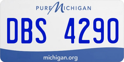 MI license plate DBS4290