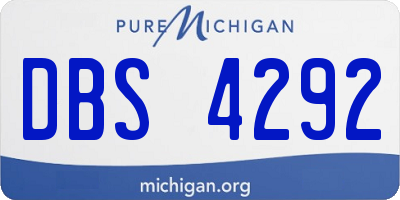 MI license plate DBS4292