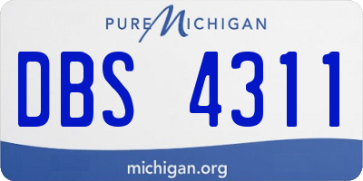 MI license plate DBS4311