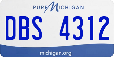 MI license plate DBS4312