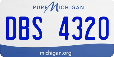 MI license plate DBS4320