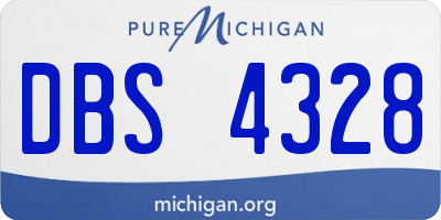 MI license plate DBS4328
