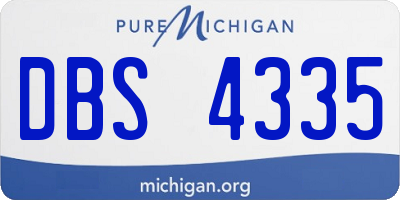 MI license plate DBS4335