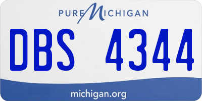 MI license plate DBS4344