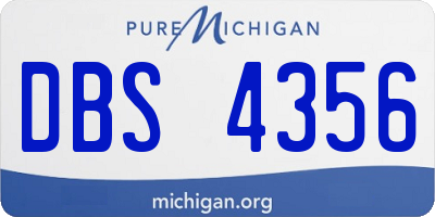 MI license plate DBS4356