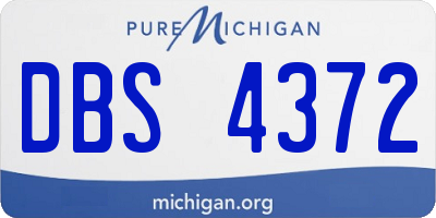 MI license plate DBS4372