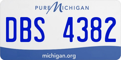 MI license plate DBS4382