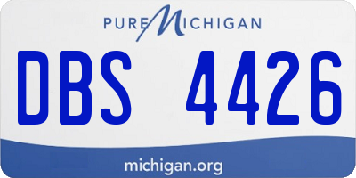 MI license plate DBS4426