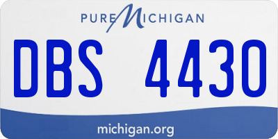 MI license plate DBS4430