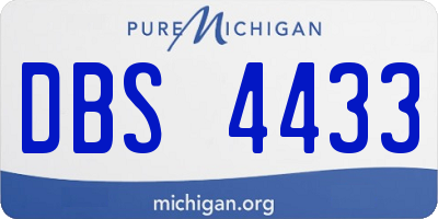 MI license plate DBS4433