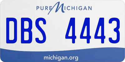 MI license plate DBS4443