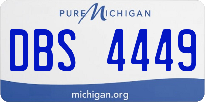 MI license plate DBS4449