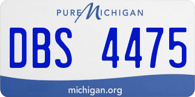 MI license plate DBS4475