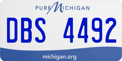 MI license plate DBS4492