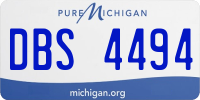 MI license plate DBS4494