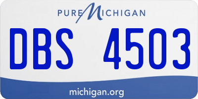 MI license plate DBS4503