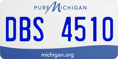 MI license plate DBS4510