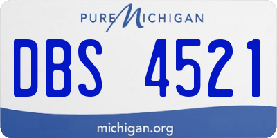 MI license plate DBS4521