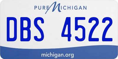 MI license plate DBS4522