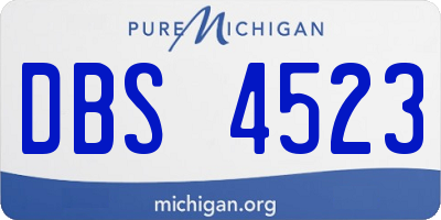 MI license plate DBS4523