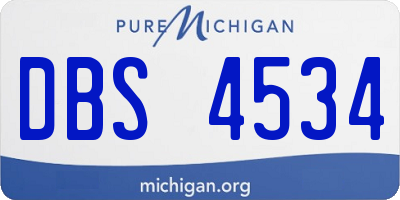 MI license plate DBS4534