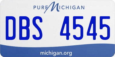 MI license plate DBS4545