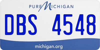 MI license plate DBS4548