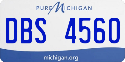 MI license plate DBS4560