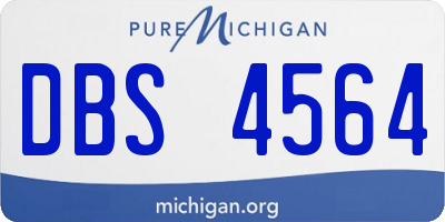 MI license plate DBS4564