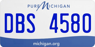 MI license plate DBS4580