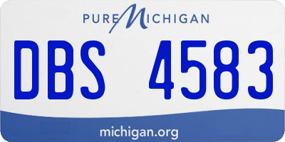 MI license plate DBS4583