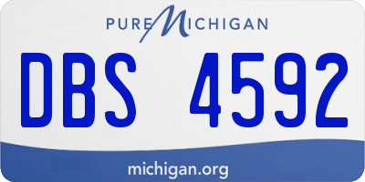 MI license plate DBS4592