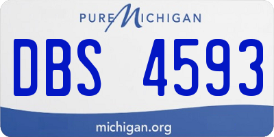 MI license plate DBS4593