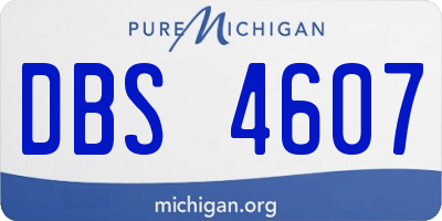MI license plate DBS4607