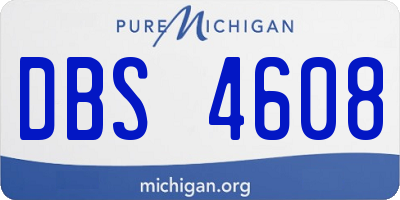 MI license plate DBS4608