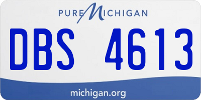 MI license plate DBS4613