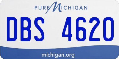 MI license plate DBS4620