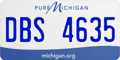 MI license plate DBS4635
