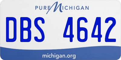 MI license plate DBS4642