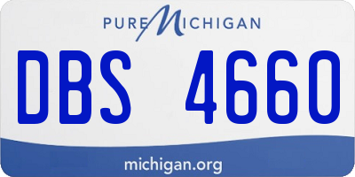 MI license plate DBS4660