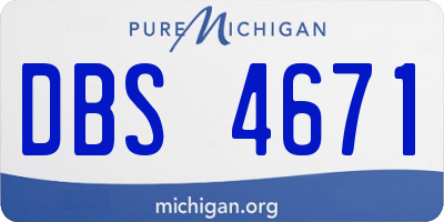 MI license plate DBS4671