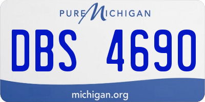 MI license plate DBS4690