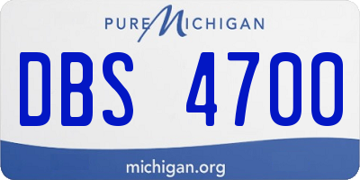 MI license plate DBS4700